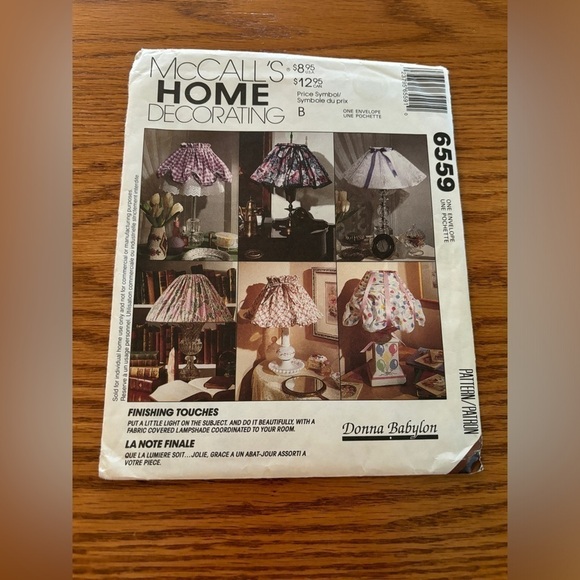 Vintage McCall's Home Decorating Pattern 6559 Fabric Covered Lampshade 6 Designs - Picture 1 of 5